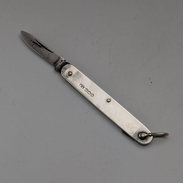 1941 年英國復古純銀手柄鋼刀片折疊刀 William Needam